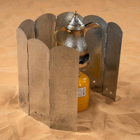 ذراية مقاومة للهواء 50 سم 8 درفة - يحمي من تطاير الشرر والرماد، يوزع الحرارة بكفاءة، سهل التخزين والنقل،ضمان سنتان