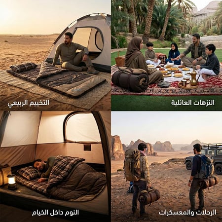 فراش نوم الربيع نايلون 1.1×2.1 م حتى -5° مئوية، يوفر دفء وراحة،ضمان سنتان
