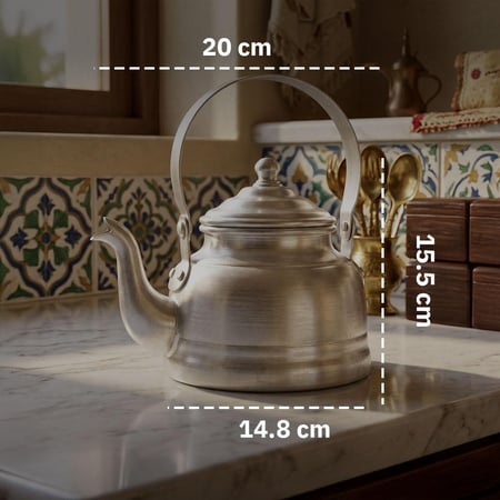 ابريق شاهي المونيوم مطور 1.1 لتر، آمن صحيا،ضمان سنتان