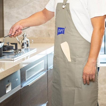 مريلة مطبخ ضد الاشتعال - تحمي من البقع والحرارة، سهلة التنظيف، مريحة للاستخدام الطويل،ضمان سنتان