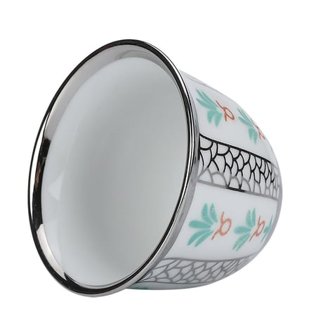 طقم فناجيل قهوة خزف 6 قطع - تدوم طويلًا، تضيف فخامة للمجلس، سهلة الاستخدام والتنظيف،ضمان سنتان