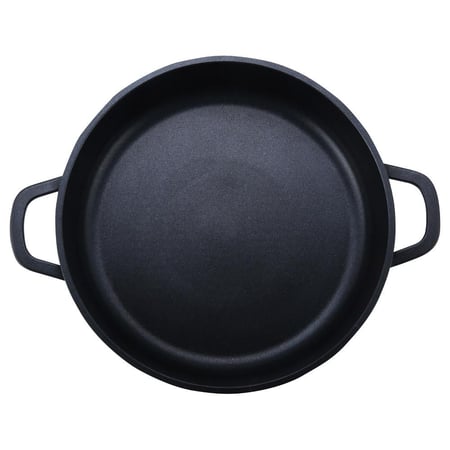 قدر قلي المونيوم بطبقة غير لاصقة 45 سم - متين ويوزع الحرارة بالتساوي، سهل التنظيف، آمن وسهل الحمل،ضمان سنتان