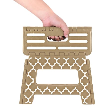 كرسي وسلم بلاستيك يتحمل 150 كجم- سهل الحمل والتخزين، ثابت وغير قابل للانزلاق، يتحمل وزن عالي،ضمان سنتان