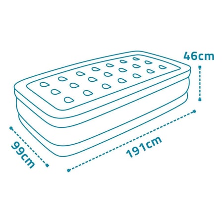 مرتبة هوائية قابلة للنفخ بمضخة مدمجة 191* 99* 46 سم- سهلة النفخ والتفريغ، مقاومة للثقب، سهلة الحمل والنقل،ضمان سنتان