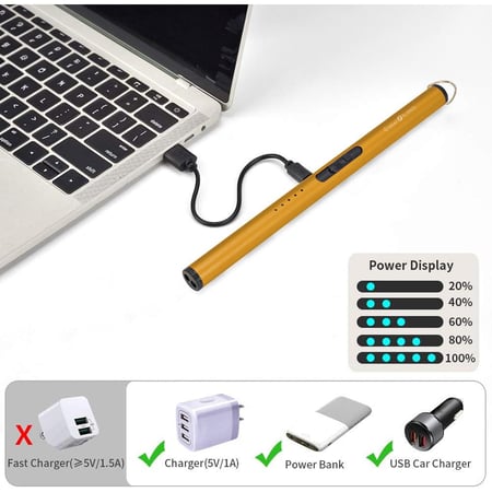 ولاعة كهربائية للشواء قابلة للشحن 22* 1.5 سم- آمنة وسهلة الاستخدام، تعمل في جميع الظروف الجوية، قابلة للشحن وصديقة للبيئة،ضمان سنتان