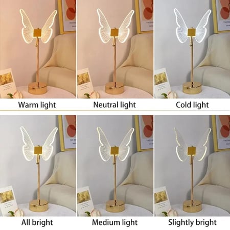 مصباح الجدول LED بتصميم الفراشة