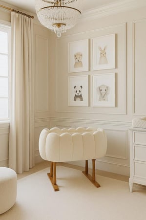 سرير مواليد ملكي بقماش بوكليه