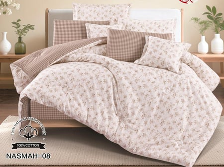 مفرش قطن100% نفر ونص 4 قطعNASMAH