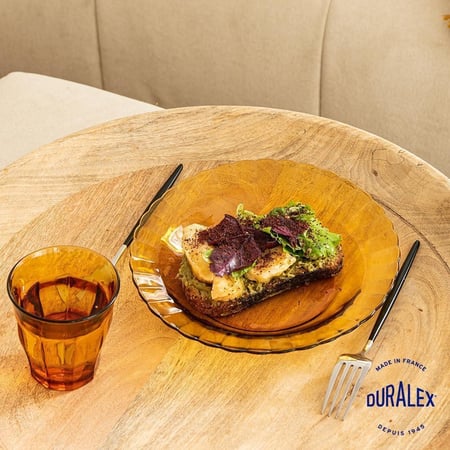 صحن عميق مشرشف 20سم عسلي فرنسي DURALEX