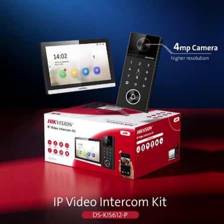 إنتركم هيكفيجن DS-KIS612-P بشاشة داخلية وكاميرا خارجية بدقة 4 ميجابكسل