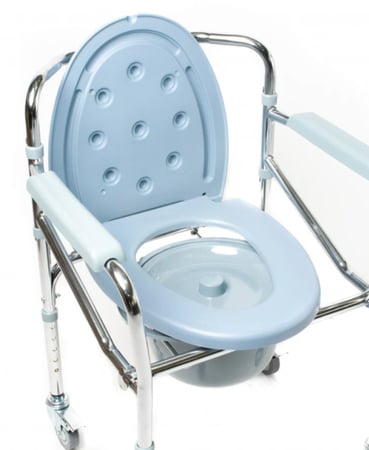 كرسي حمام متحرك ستانلس بكفرات 696