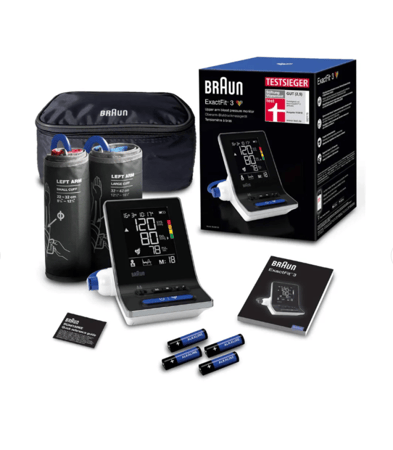 جهاز مراقبة ضغط الدم الكتروني من الذراع اكزاكت فيت 3 من براون Braun Exactfit 3 BUA 6150
