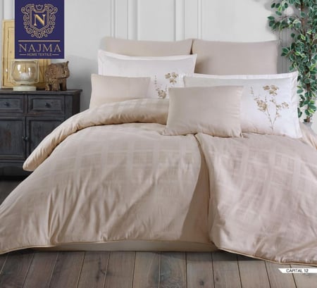 طقم مفرش نجمه  قطني 100%  تركي -مزدو ج 8 قطع