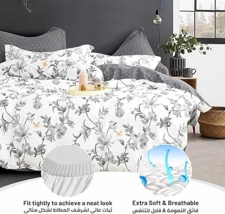 طقم لحاف مزدوج منسوج من القطن الناعم 6 قطع