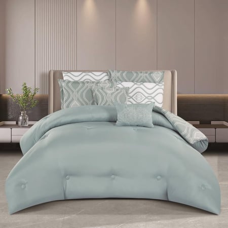 طقم لحاف اوشن جاكار مزدوج 8 قطع -وجهين