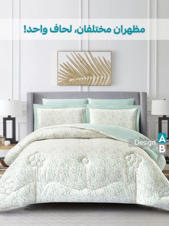 مفرش نورش وجهين قطن 100% مزدوج 6 قطع