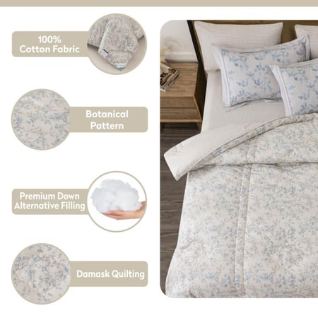 طقم لحاف قطن فاخر- مفرد ونص 4 قطع