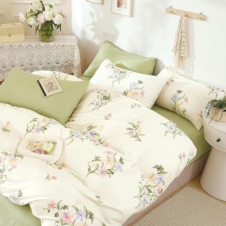 طقم لحاف مزدوج منسوج من القطن الناعم 6 قطع