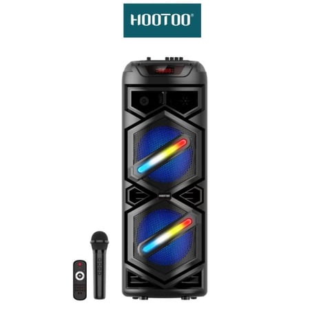 كاريوكي-USB-وبطاقة-SD-HOOTOO-عالي-الطاقة-بلوتوث-فائق-محمول-للحفلات-مع-