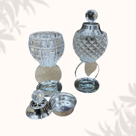 مباخر كريستال فضي منتج رقم 0178