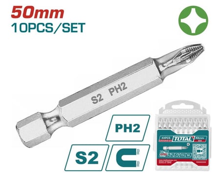 ريشة دريل مربع 50 ملي * 2 كروم مصلب توتال TAC16PH223 total tools