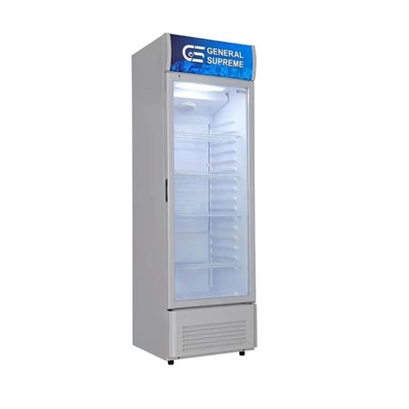 ثلاجة عرض جنرال سوبريم باب واحد زجاجي 338 لتر ابيض GS-352X