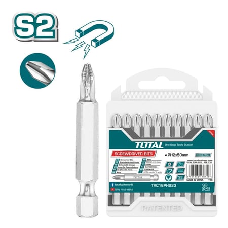 ريشة دريل مربع 50 ملي * 2 كروم مصلب توتال TAC16PH223 total tools
