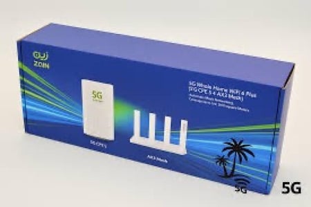Huawei راوتر واي فاي 5G CPE 5 H155 383، 3600 ، شبكة يعمل على شبكة زين + مقوي شبكه