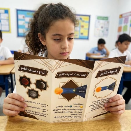 مطوية الخسوف فقط بدون الكسوف مناسبة لجميع المراحل الابتدائية