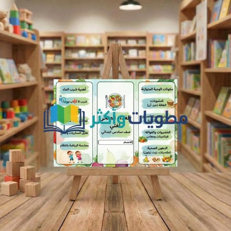 مطوية الغذاء الصحي لغتي سادس ابتدائي الفصل الثاني