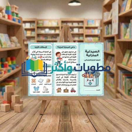 مطوية الصيدلية المنزلية رابع ابتدائي مهارات حياتية أسرية