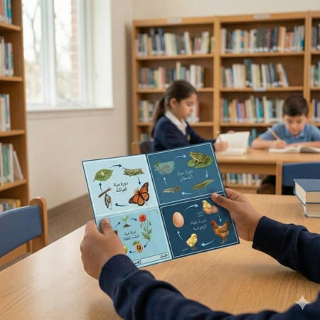 مطوية دورات حياة المخلوقات الحية صف ثالث ابتدائي