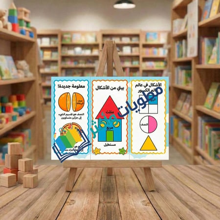 مطوية رياضيات النصف الرابع الأشكال الهندسية والكسور أول ابتدائي