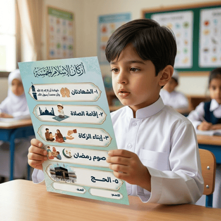 مطوية أركان الإسلام الخمسة صف أول ابتدائي PDF