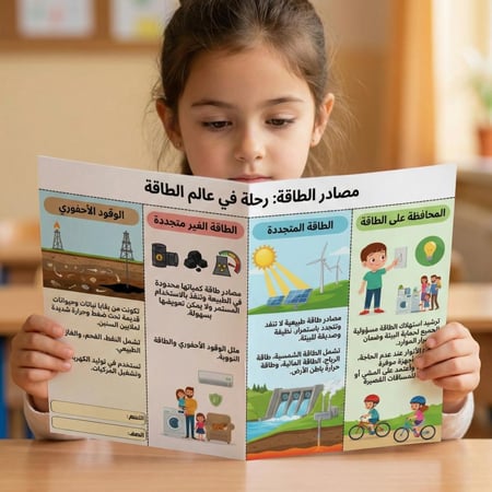 مطوية مصادر الطاقة علوم خامس ابتدائي