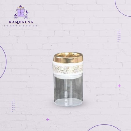 مبخره السيراميك ذهبيه مع قاعده زجاجية لحفظ البخور