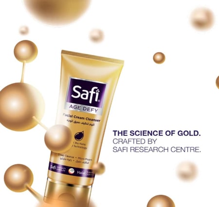 صافي | كريم منظف الوجه Age Defy بالذهب النانوي 24K – تنظيف عميق ومضاد للشيخوخة، 100 غرام
