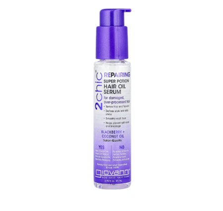 جيوفاني‏ | 2chic، سيروم زيت الشعر للإصلاح الفائق غني بالتوت الأسود وجوز الهند، 81 مل