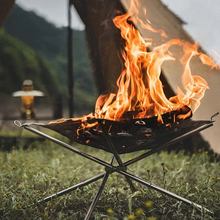 منقل حطب وفحم متنقل سهل الاستخدام (المقاس الكبير)