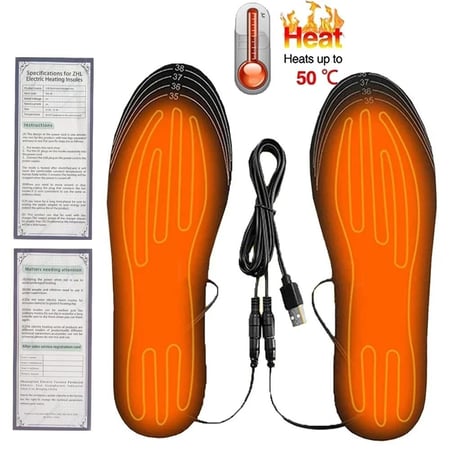 فرشات أحذية حرارية USB - مقاس M (EU 35–40)