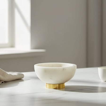 وعاء رخام ابيض