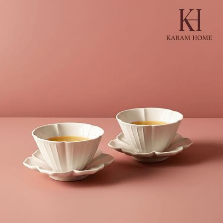 طقم فناجيل قهوه 6 فناجيل مع 6 قاعدات