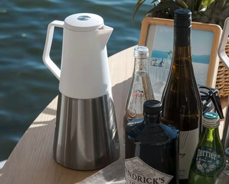 ترمس ستانليس ستيل بتصميم ايطالي لون ابيض - 1.2 لتر