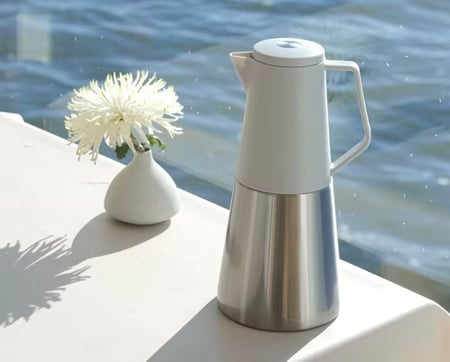 ترمس ستانليس ستيل بتصميم ايطالي لون ابيض - 1.2 لتر