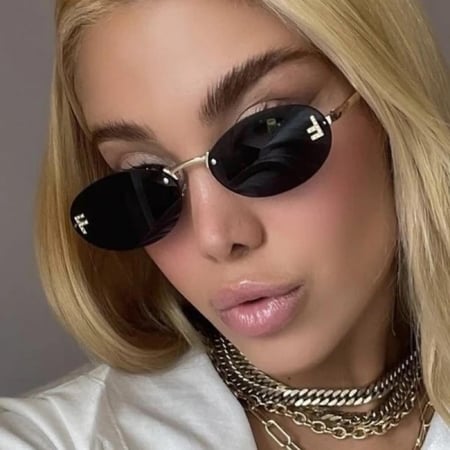 الأوروبية والأمريكية أزياء النظارات الشمسية بدون إطار معدني