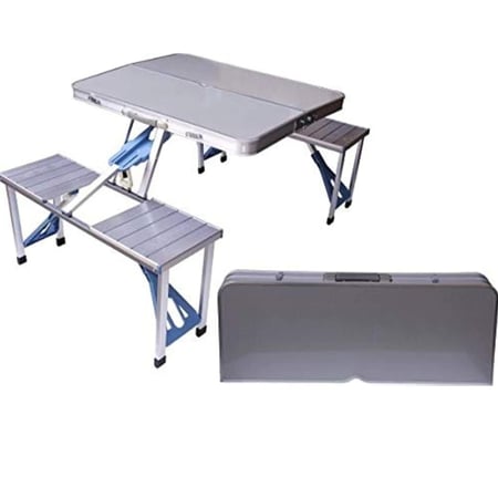 طاولة رحلات قابلة للطي مع 4 مقاعد محمولة