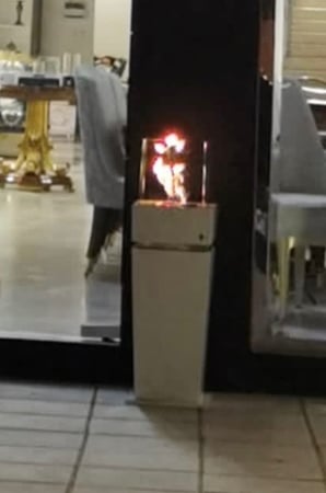 مدفأه ديكوريه ثابته ومتحركه يمكن استخدامها بشكلين مختلفين Free Standing Floor Indoor Outdoor Ethanol Fireplace