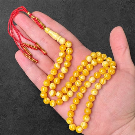 سبحة تراب كهرمان لبناني 8 ملم