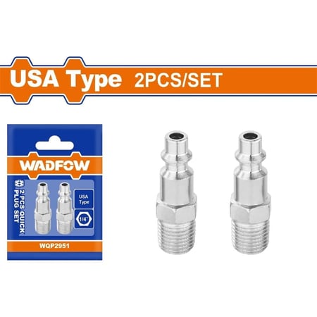 طقم وصلات هواء سريعة (USA Type) – عدد 2 قطعة – 1/4 بوصة