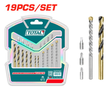 طقم ريش حديد+ خرسانه + روس فك  19 قطعك